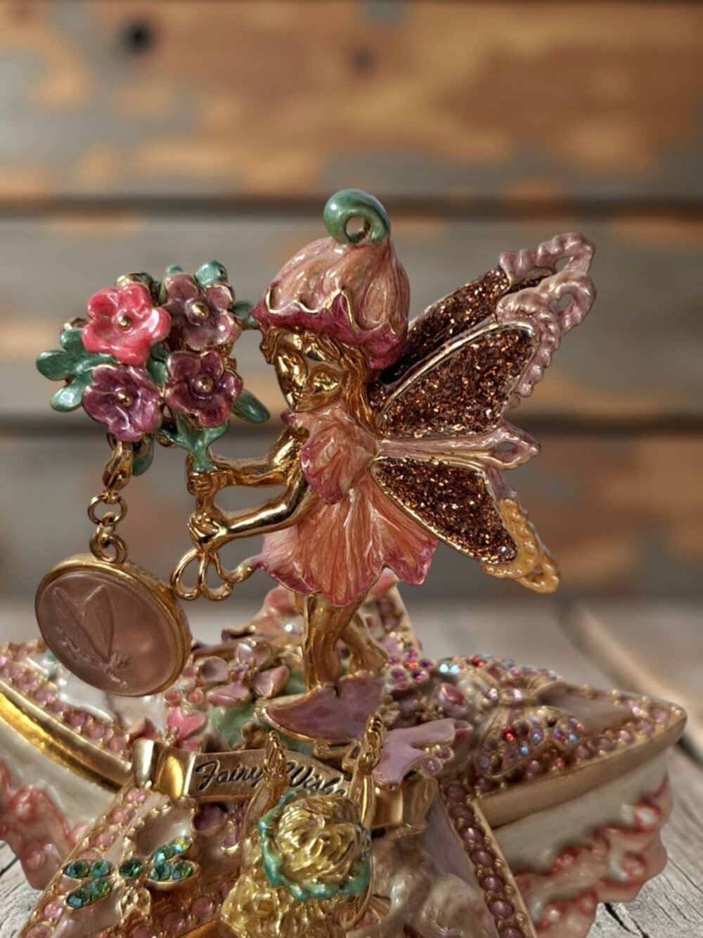 Kirks Folly Pink Fairy Trinket Box Figurine 4" Fairy Wishes - Picture 7 of 16